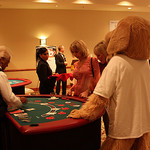 Gaming table with a guy in a dog costume